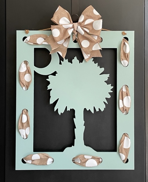 Rectangle Frame Palmetto with Holes For Ribbon 17"x20"